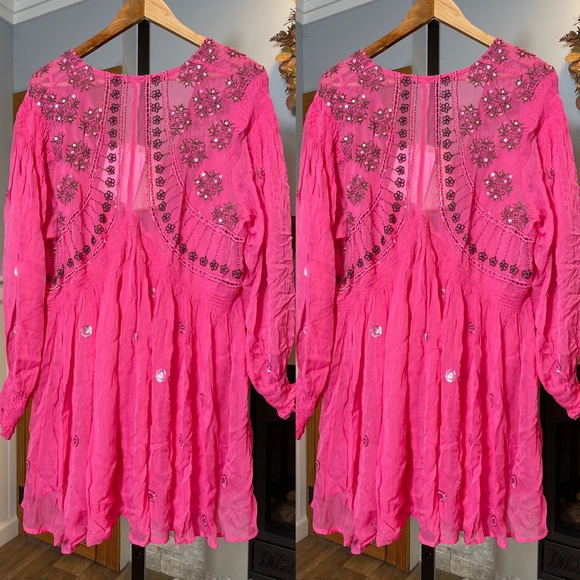 New Free People Neon Moon Mini Dress - Picture 3 of 6